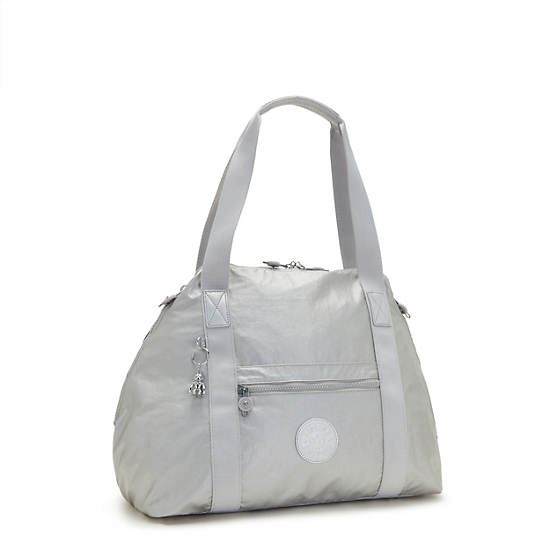 Kipling Art Medium Metallic Tote Tassen Zilver | BE 1456BE